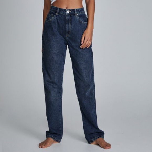 Dark Wash Long Straight Leg Jeans - Picture 5 of 5